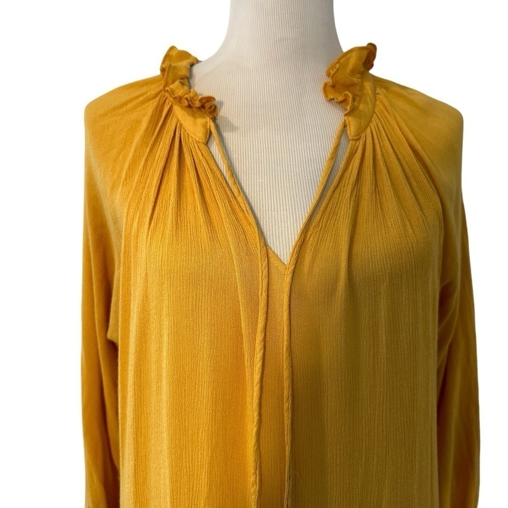 Anthropologie En Elly oversized Tiered Yellow Maxi Dress in extra small - Picture 6 of 14